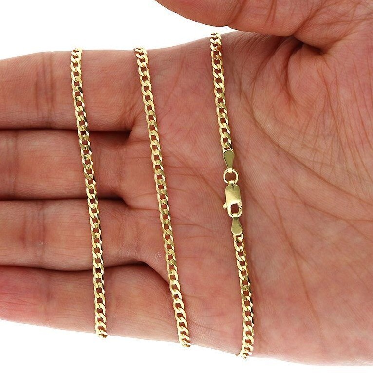 Kid’s 14K Yellow Gold Plated Sterling Silver 2.8mm Cuban Chain Necklace 16″-20″
