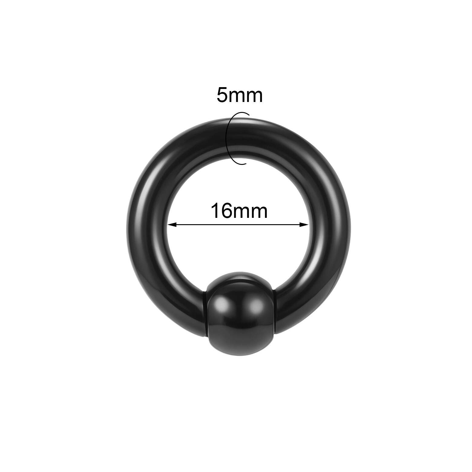 1 Pair Acrylic Captive Bead Rings Black CBR Large Septum Ring Ear Gauges Jewelry