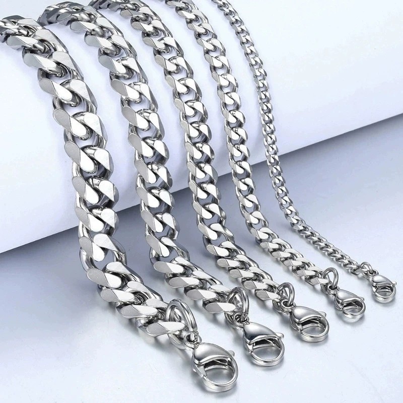 Classic Stainless Steel Punk Cuban Chain Wrap Bracelet 3/5/7/9MM