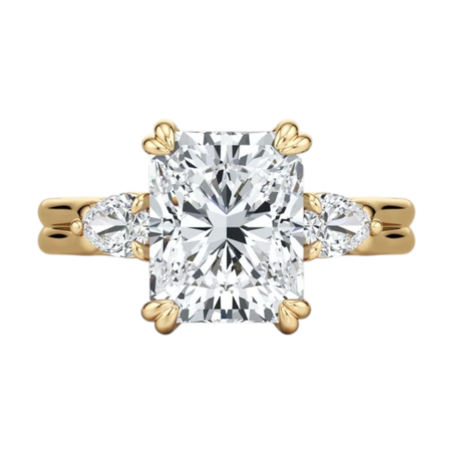 5.80 Ct Radiant IGI Certified Lab Grown Diamond Engagement Ring 14K Yellow Gold