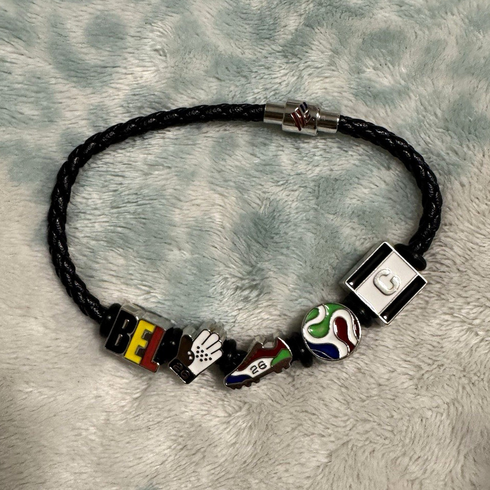 BEL BOA Black Braided Cord Charm Bracelet.
