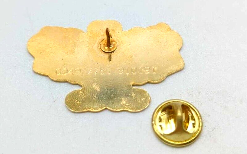 Vintage 1980s Accordian Player Gold Tone Die Struck Lapel Pin With Backer