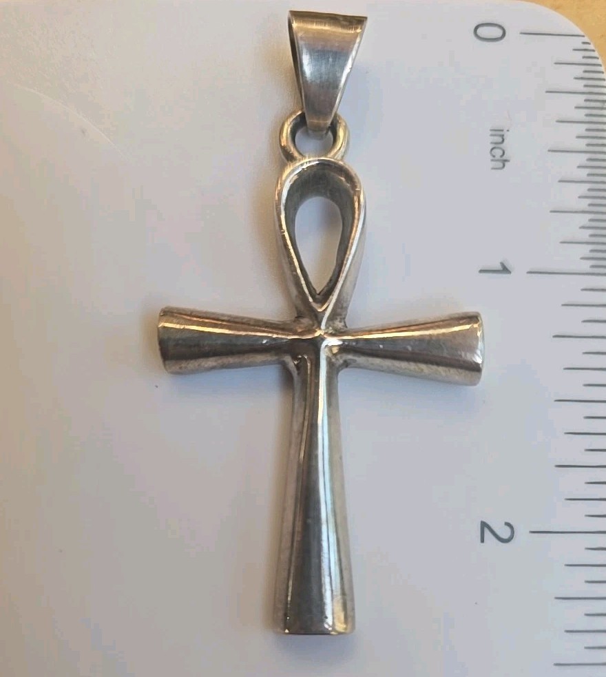 925 Sterling Silver Ankh Pendant (Only No Chain)
