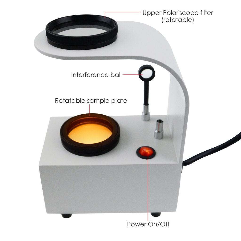 Portable Jewelry Tabletop Polariscope Desktop Magnifier Gem Identification Tools