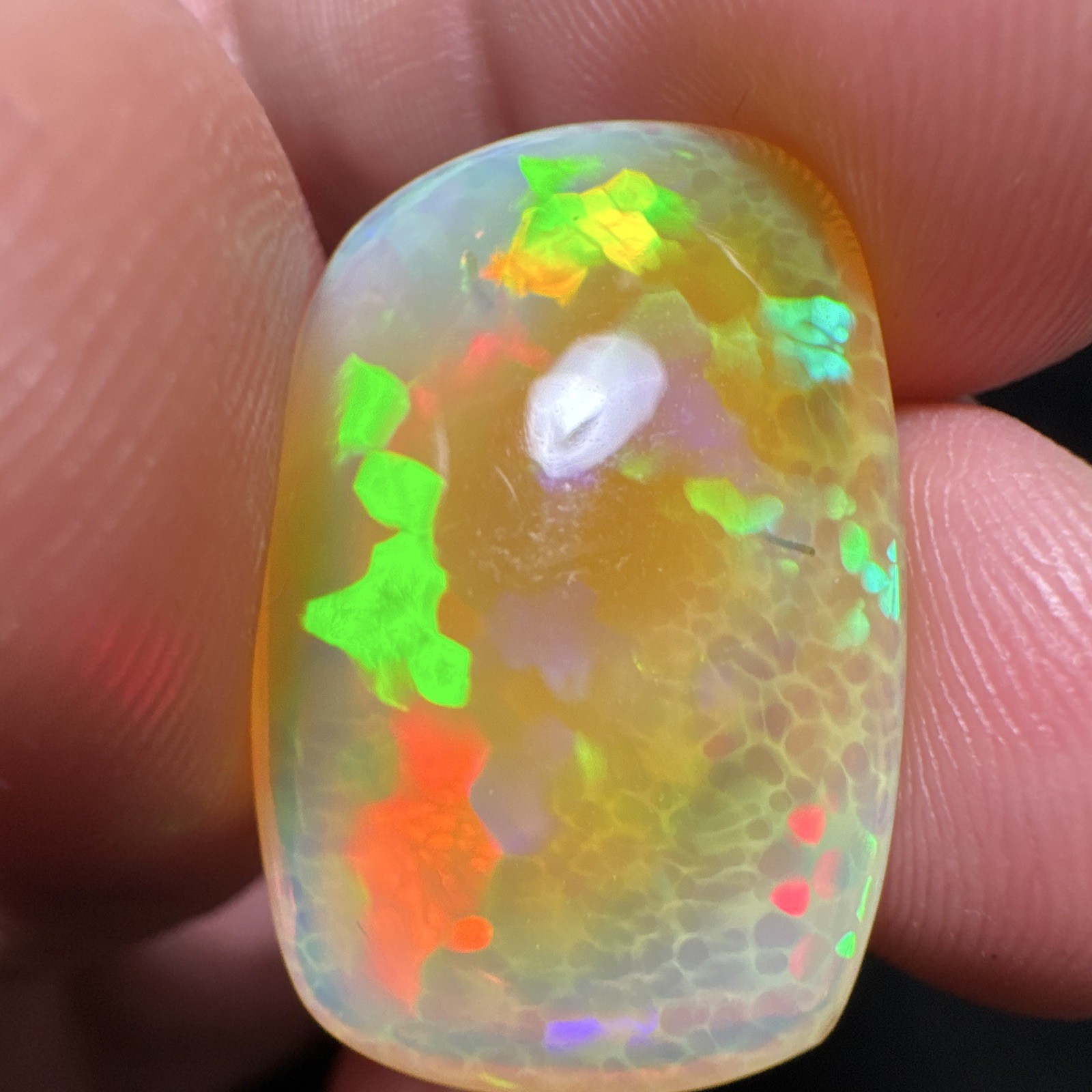 Ethiopian Honeycomb Opal Cabochon Loose Gemstone 18.9cts
