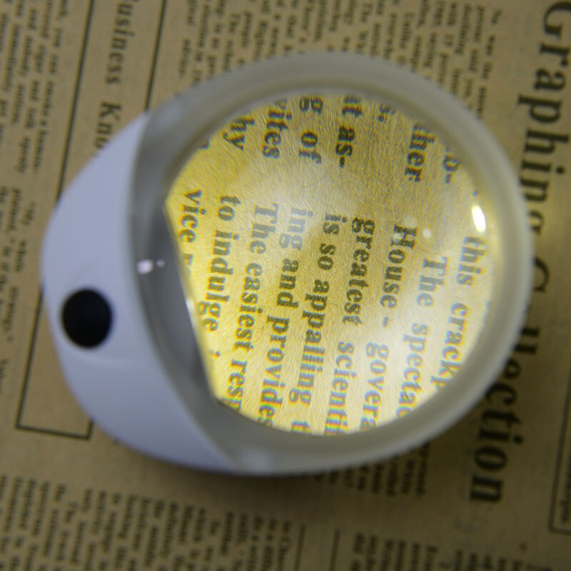 USB Rechargeable LED Paperweight Magnifier High Power Acrylic Optical Lens Loupe