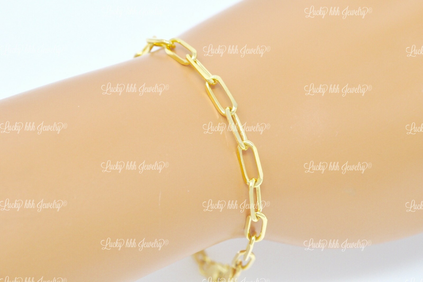 14K Yellow Gold Paperclip Bracelet 7 inches 6.50 grams