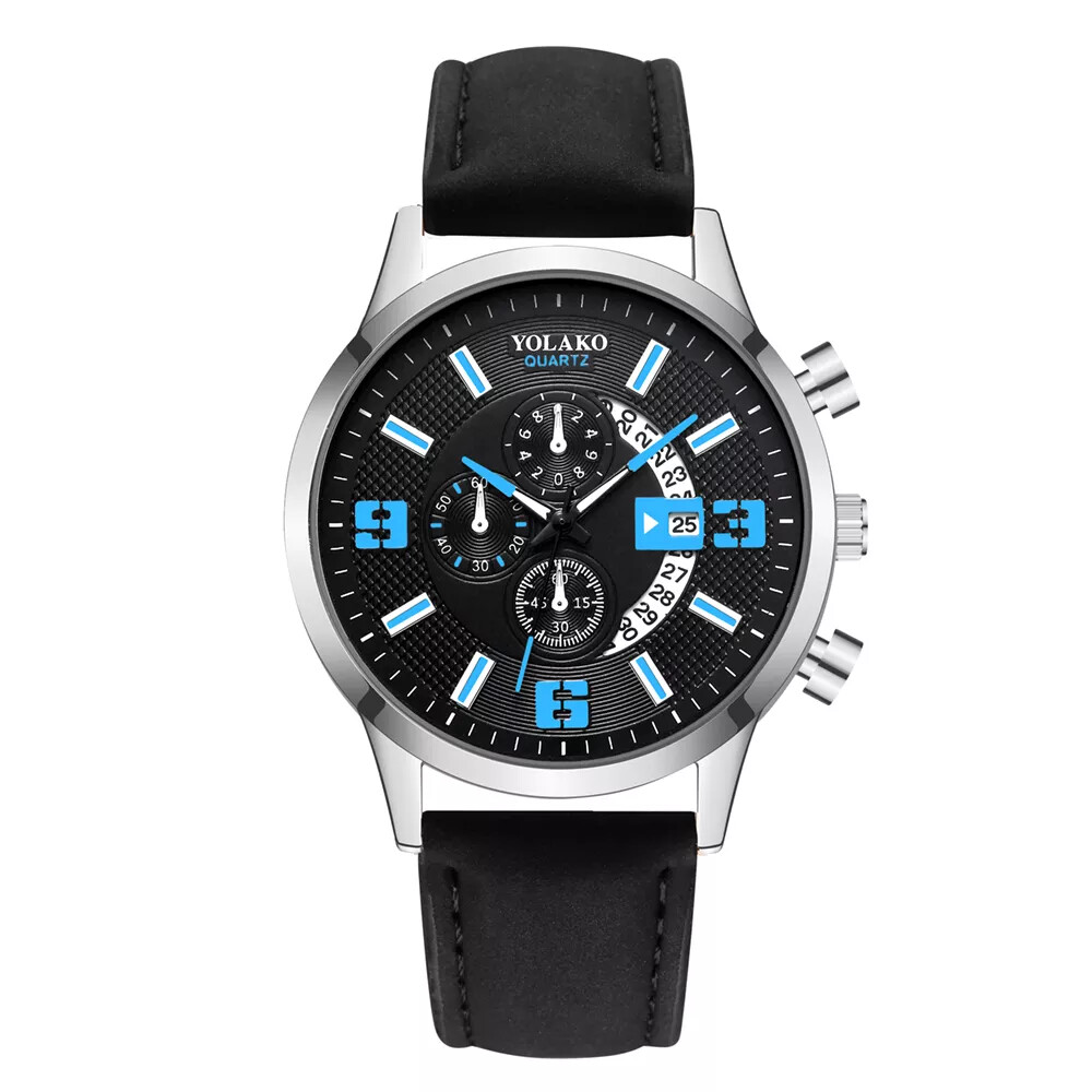 Men New Luxury Stainless Steel Causal Watch Quartz Business Calendar Wristwatch