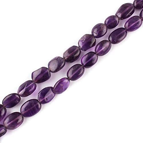 Natural Amethyst Gemstone Plain Oval Beads (Mani) 3 Lines Loose13 inch Strands