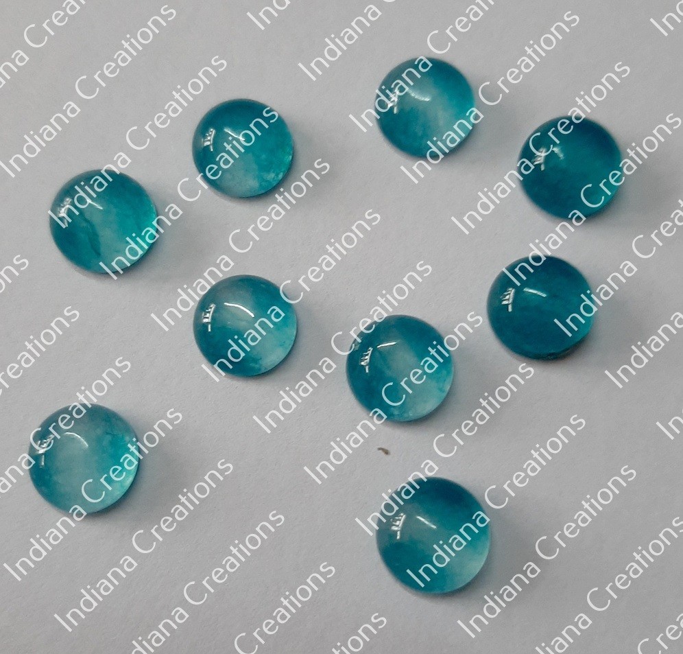Natural Green White Jade Round Cabochon 6mm To 25mm Loose Gemstone