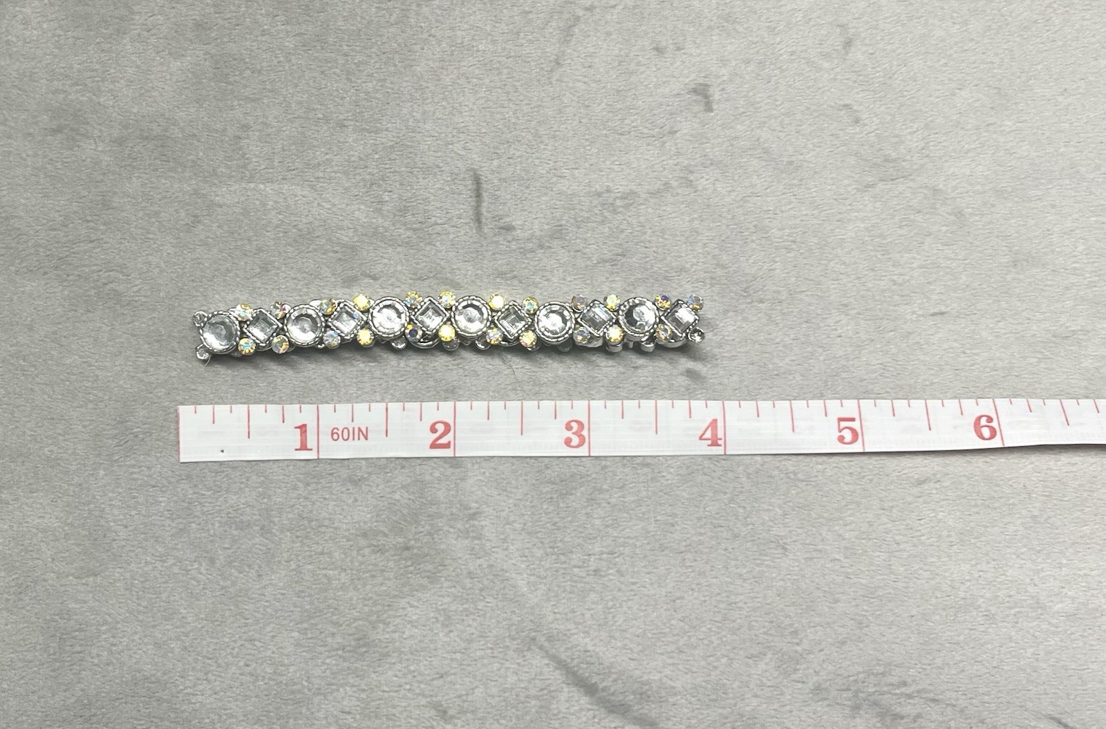 Vintage Aurora Borealis AB Rhinestone Stretch Bracelet Silver Tone Crystal