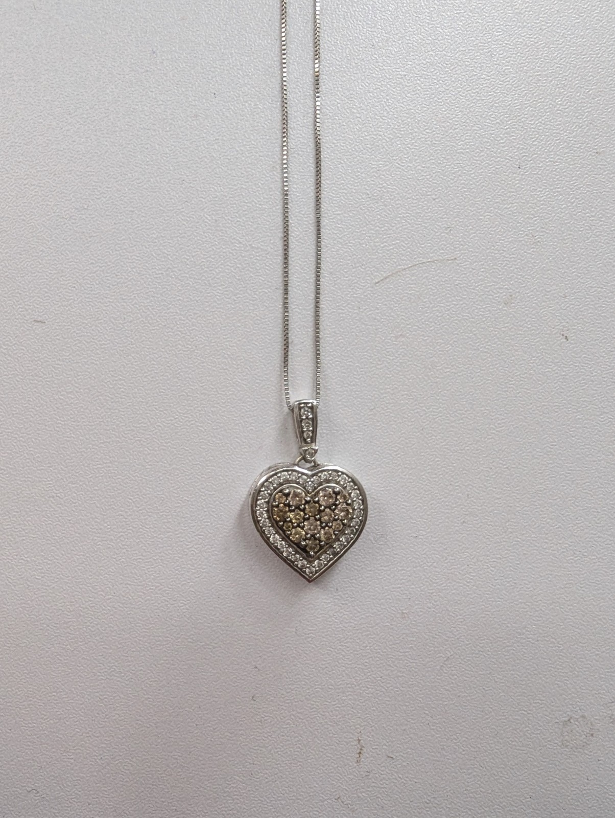 Kay Jewelers 14k White Gold 0.50ctw Champagne Diamond Heart Pendant