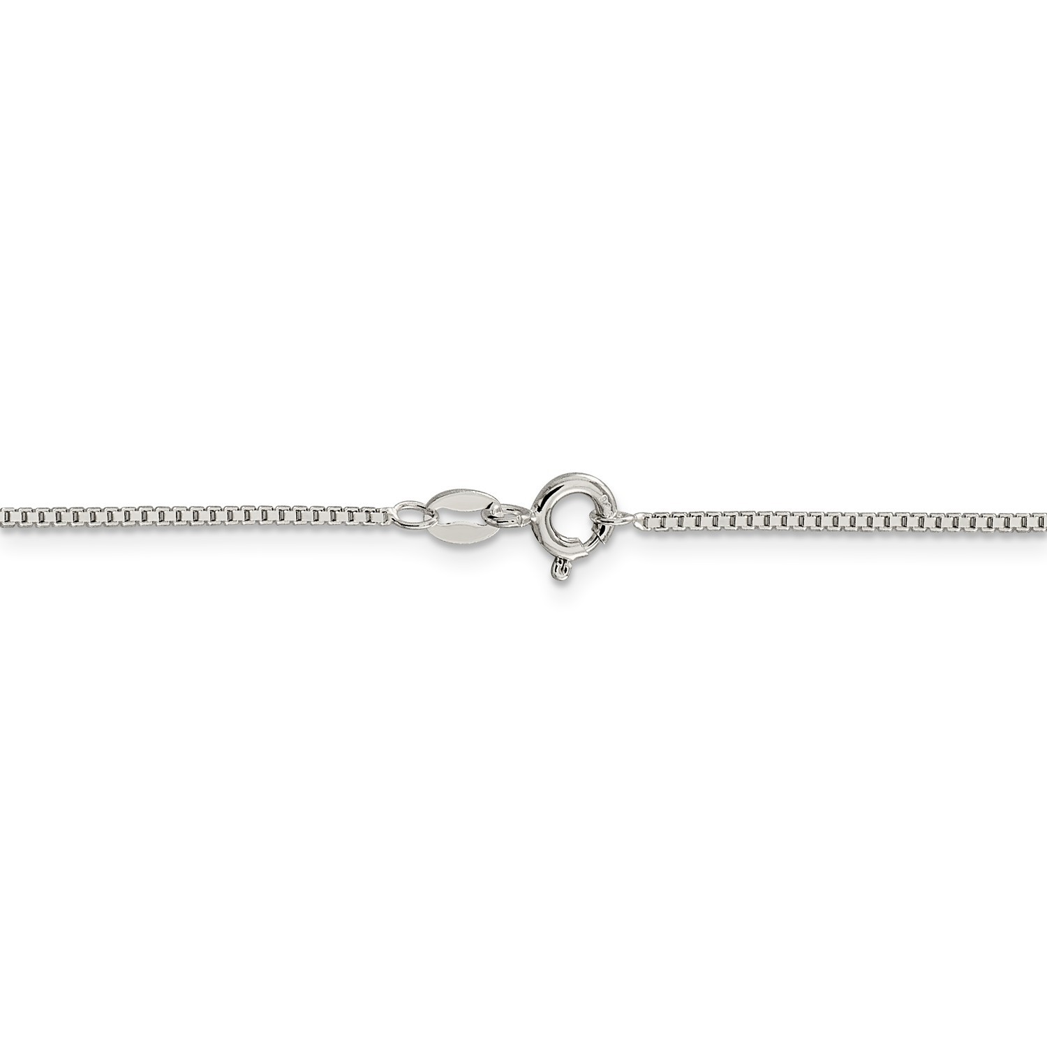Sterling Silver Solid 1.10mm Plain Box Chain w/ Spring Ring Clasp 16″ – 36″