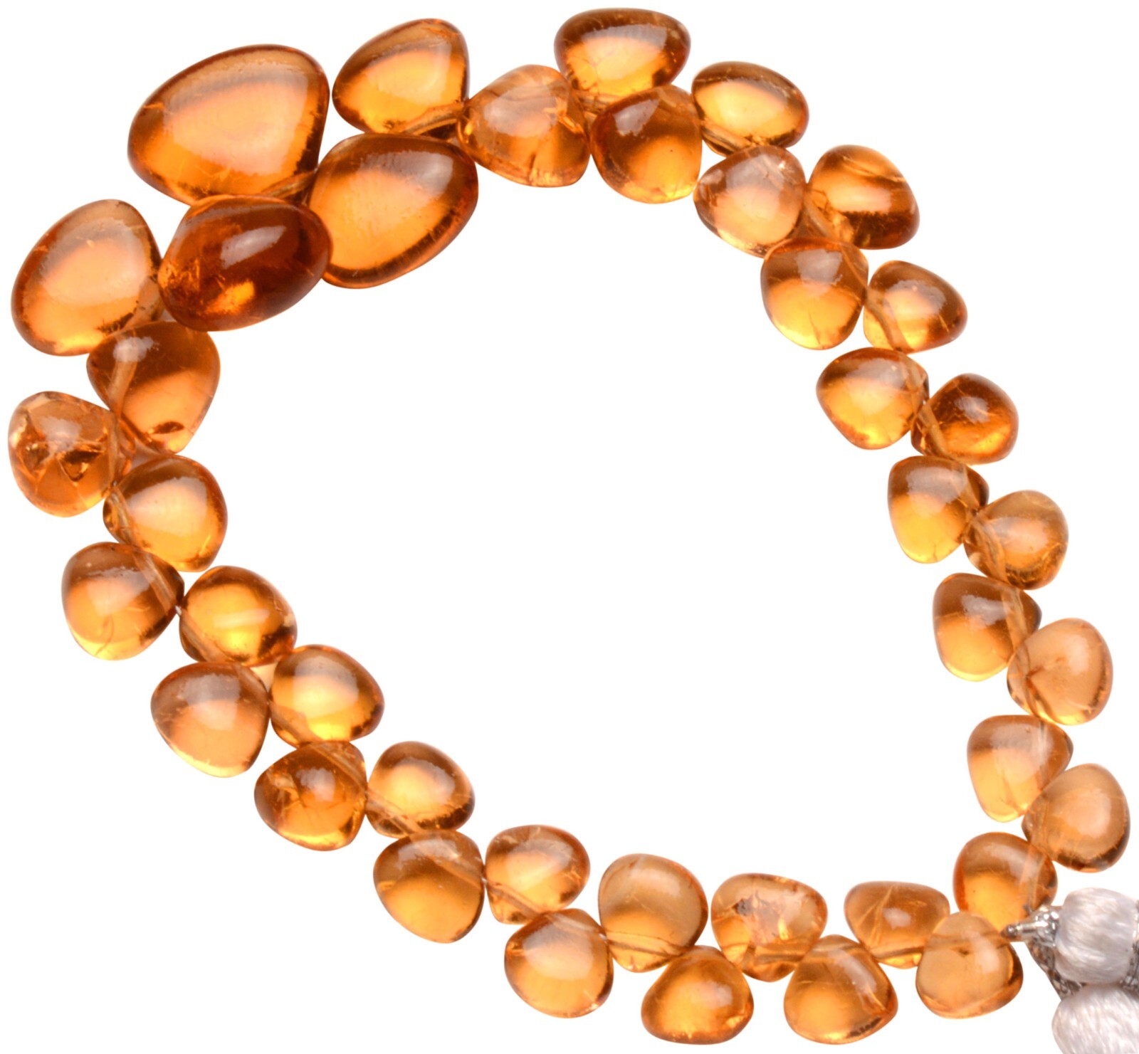 Natural Gem Citrine 6 to 13 mm Size Smooth Heart Shape Beads 7″ Strand