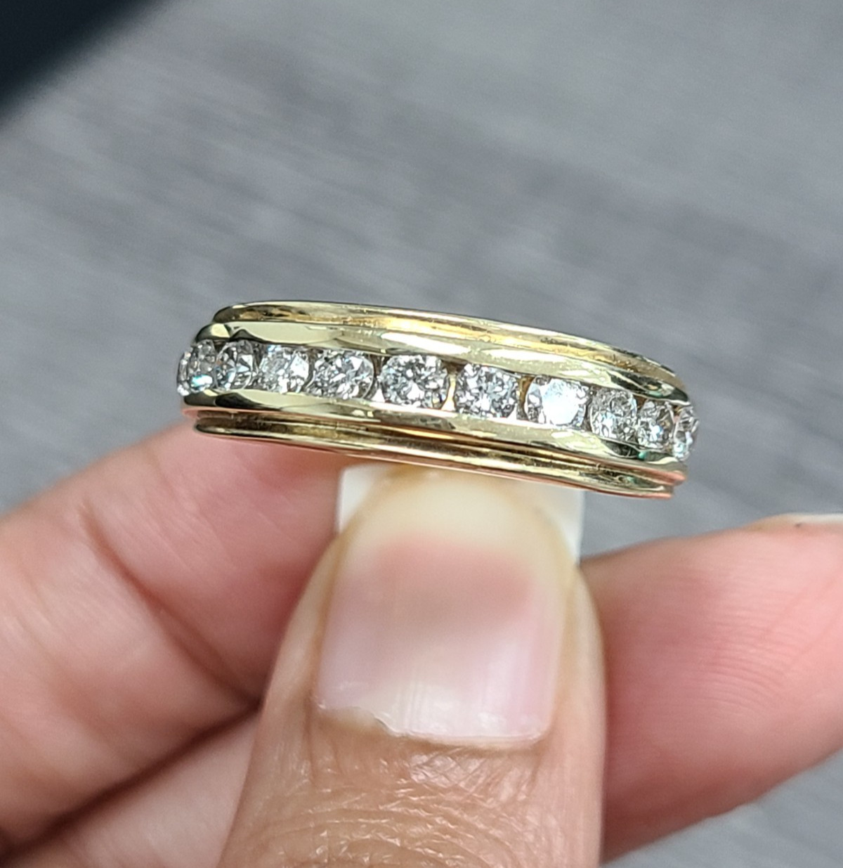 DEAL! 1.00CT 100% NATURAL ROUND DIAMOND MEN’S WEDDING BAND RING 14KT GOLD 6.40MM