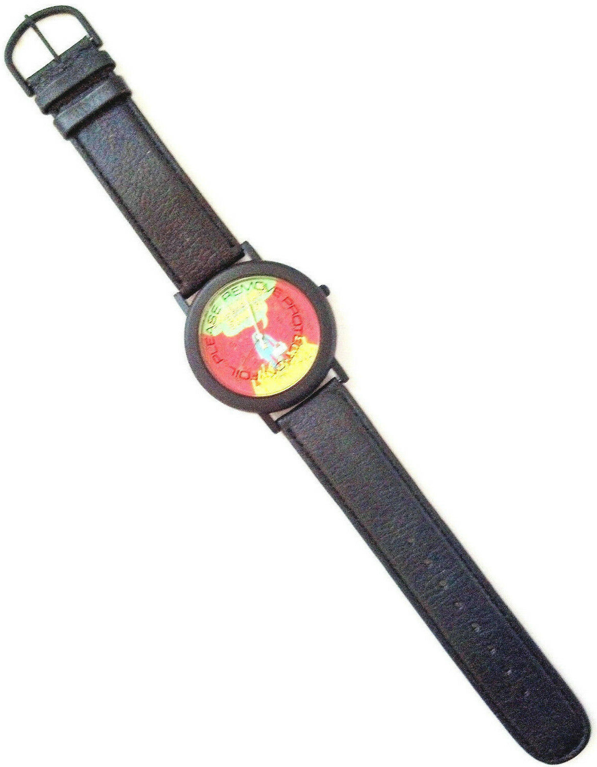 RARE KEITH HARING RETRO ART WATCH QUARTZ LEATHER BAND, SWISS WORKS NIB