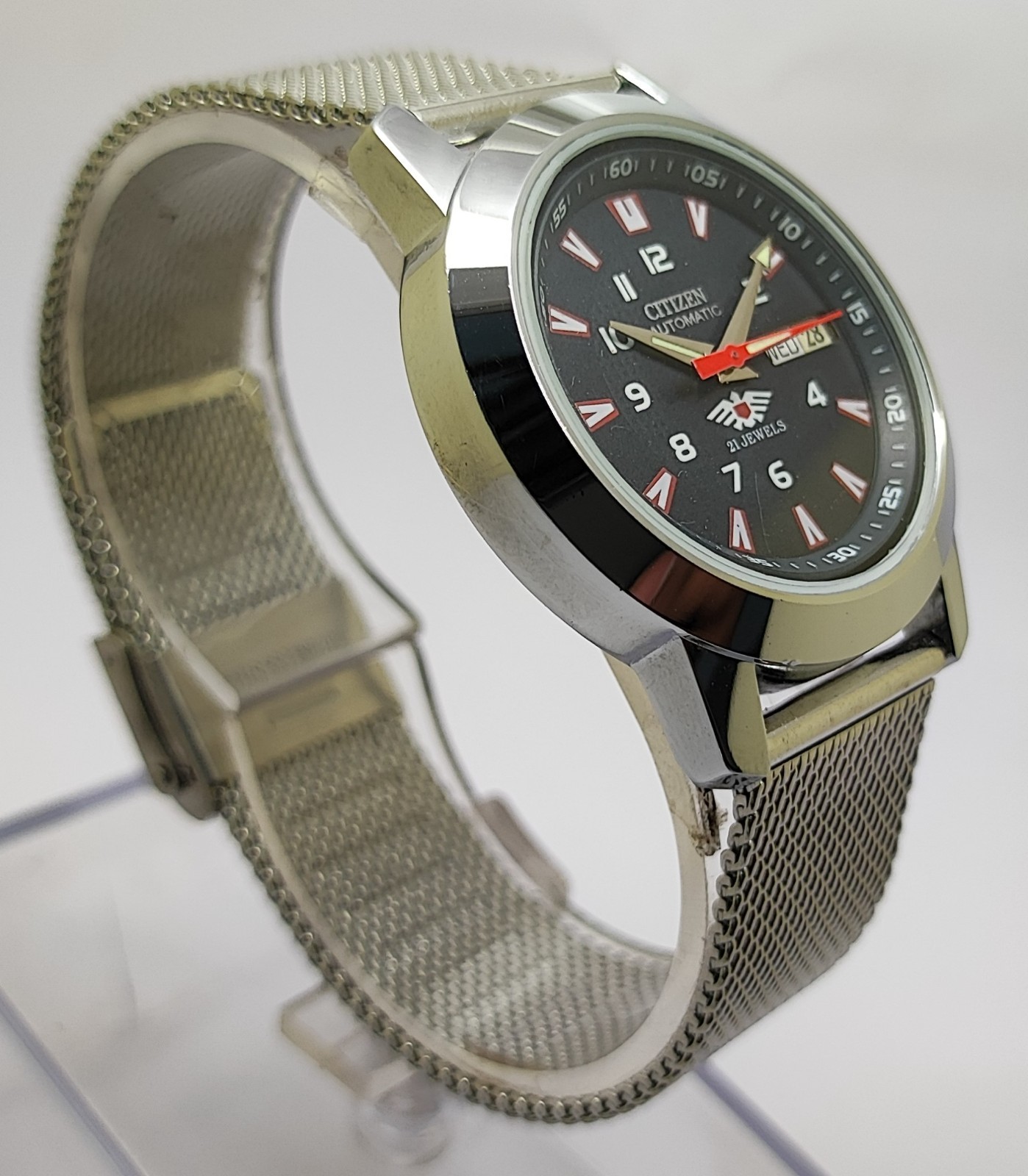 Refurbished Automatic Men’s Watch Day Date | Classic Vintage Style Steel Strap