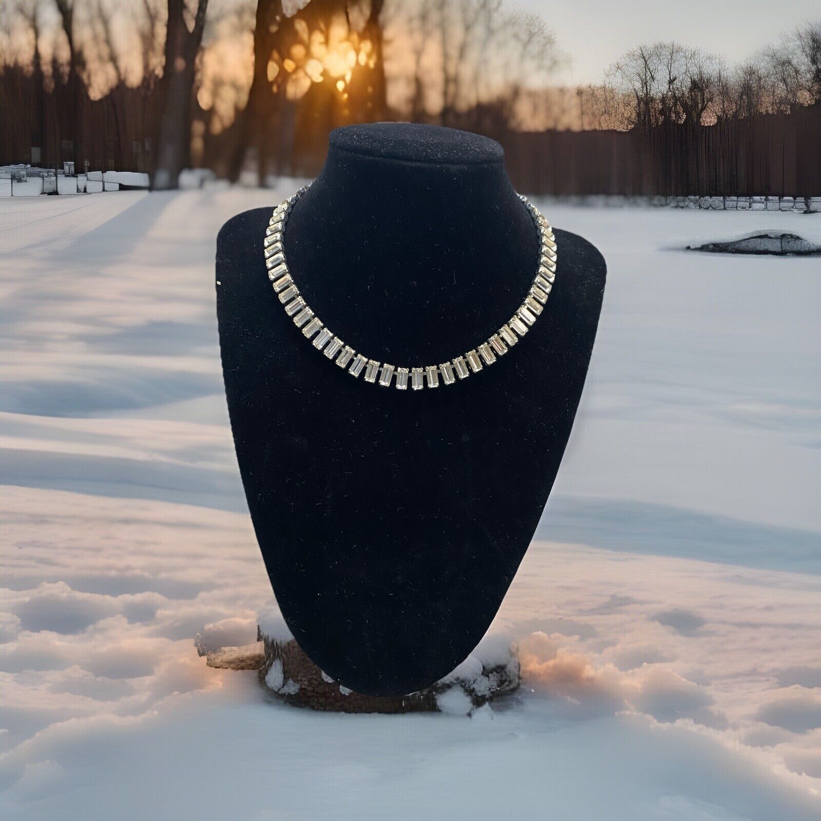 Vintage 1930’s Rhinestone 15” Choker/Necklace Hook Clip Beauty (PROM NIGHT)