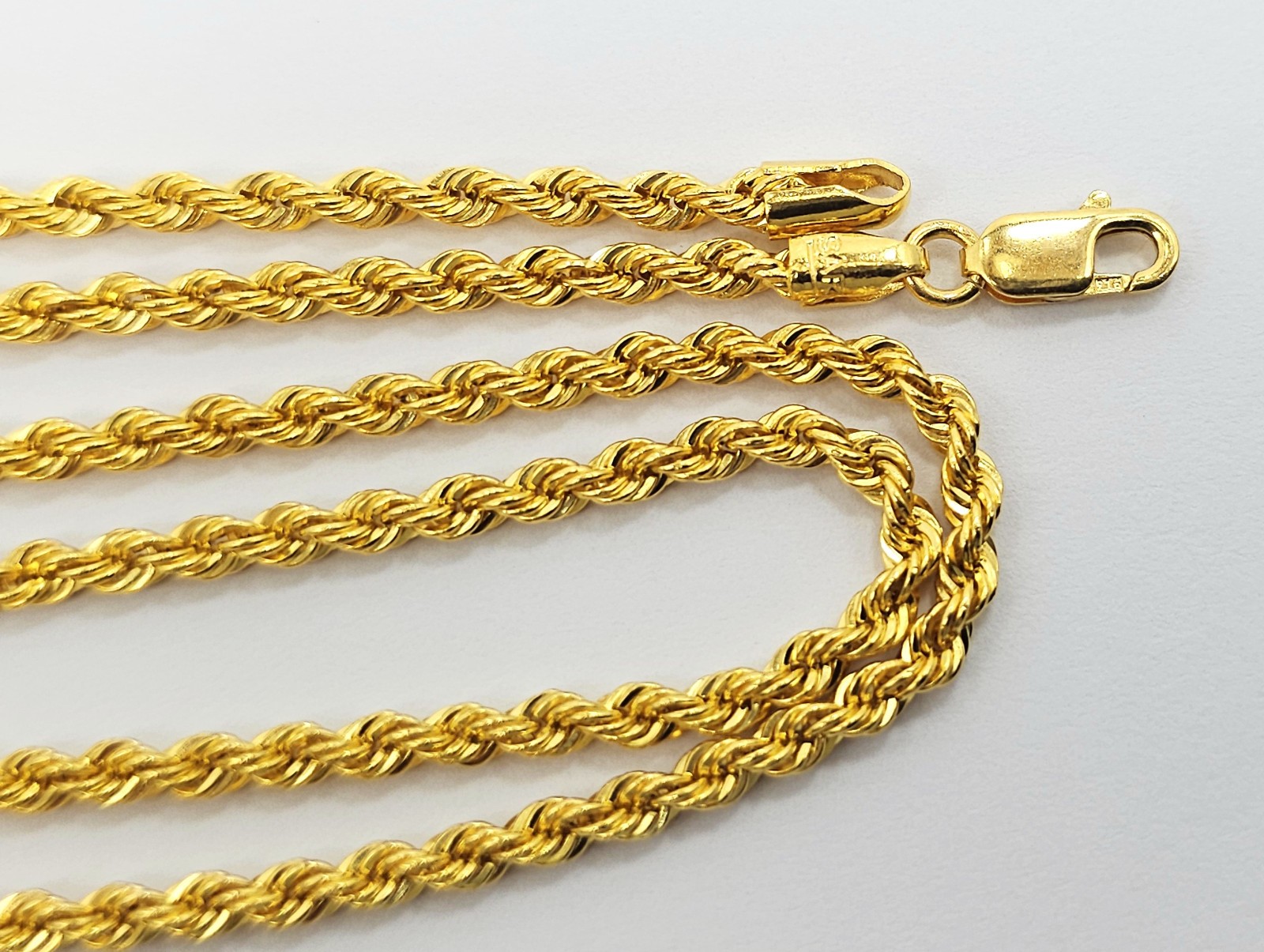 22K Gold Rope Chain Necklace 20.3 inch 2.8 mm Hollow Genuine Hallmarked 916