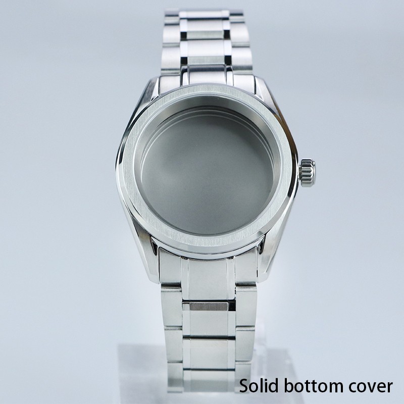 38mm Watch Case & Bracelet Set Fit NH34 NH35 Movement 28.5mm Dial Mod Parts
