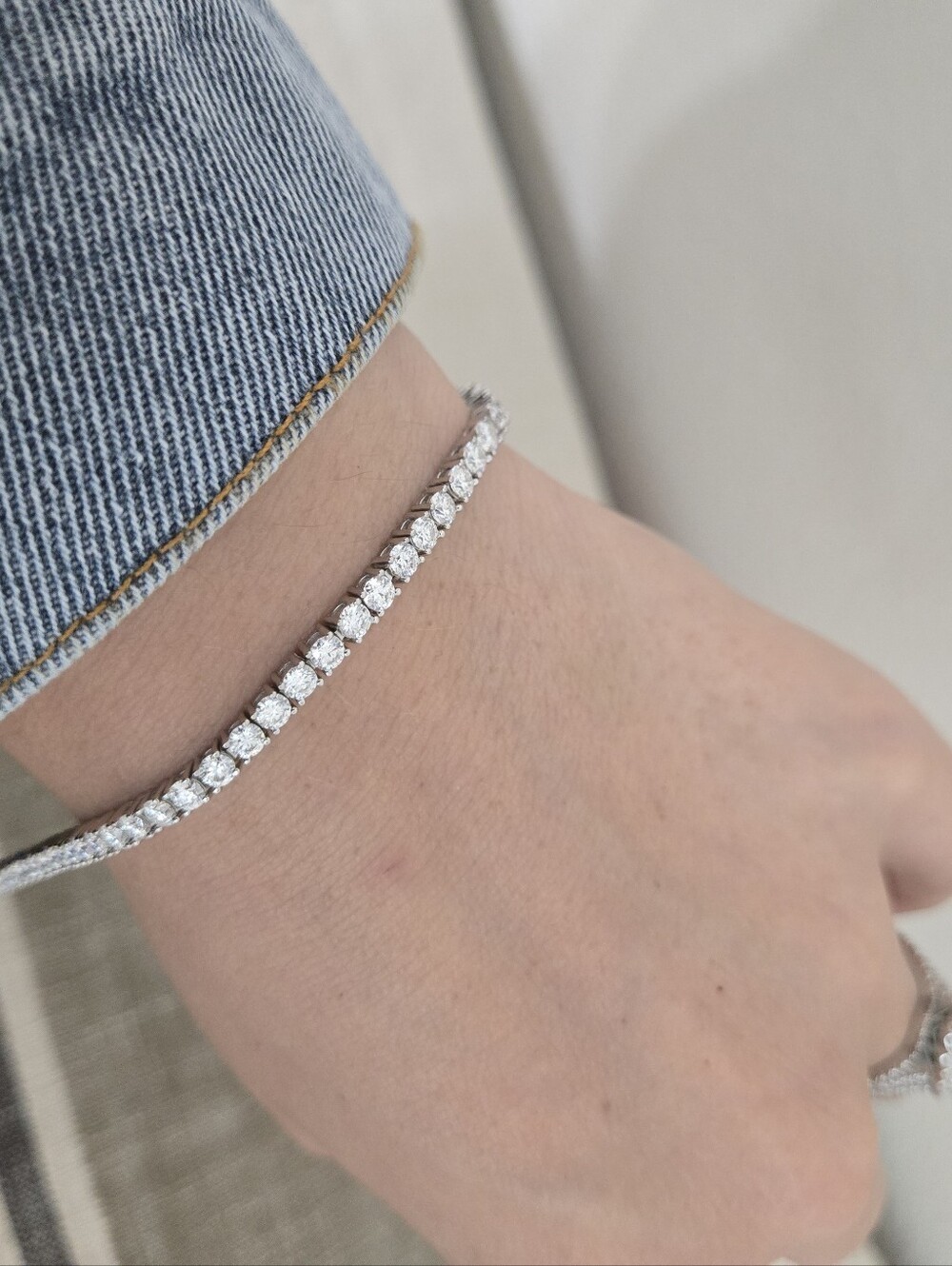 Moissanite NWT 7.0CTW 925 Sterling Silver 3MM Tennis Bracelet, 8″