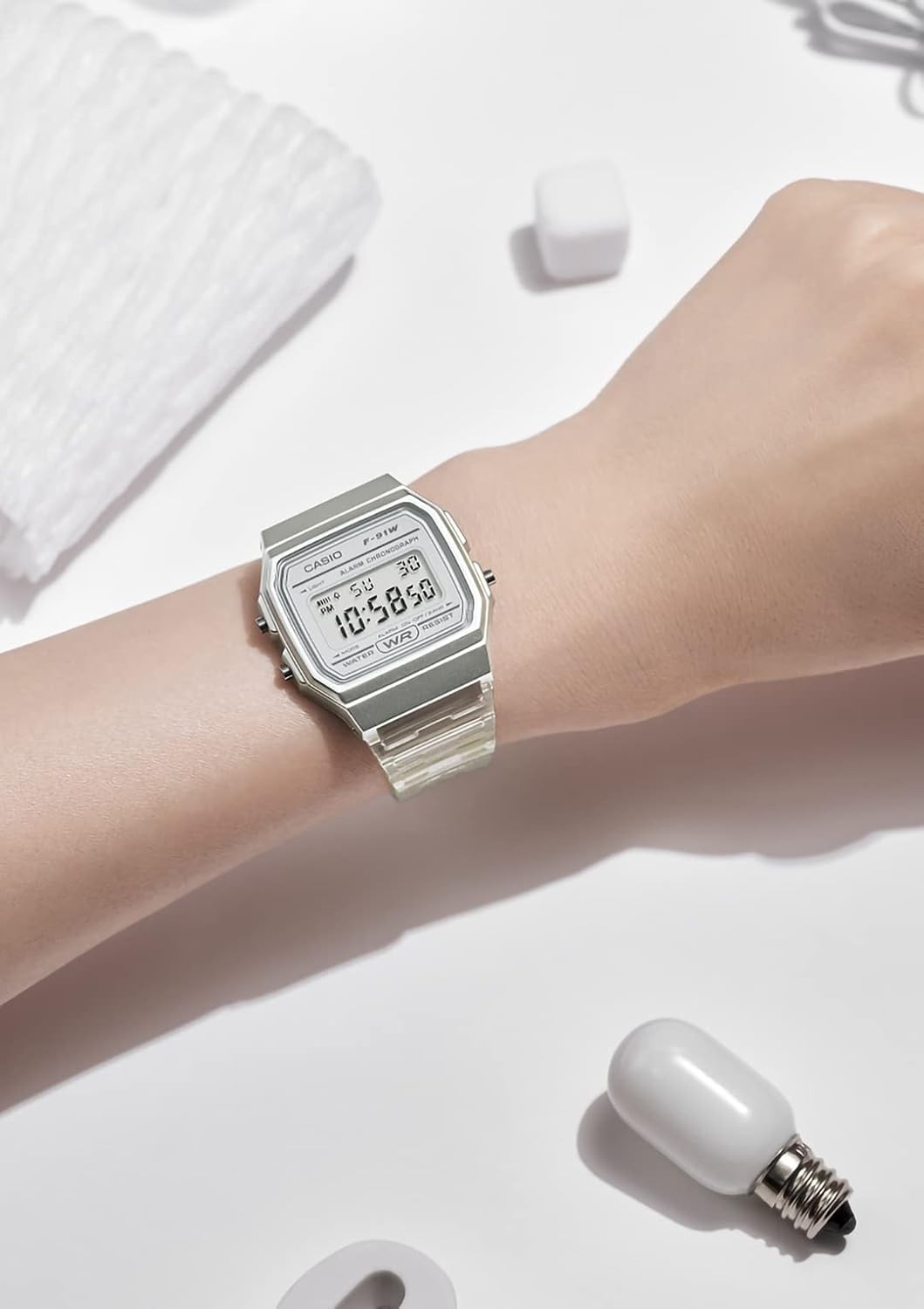 New Casio F-91WS-7JH Unisex Watch White Japan