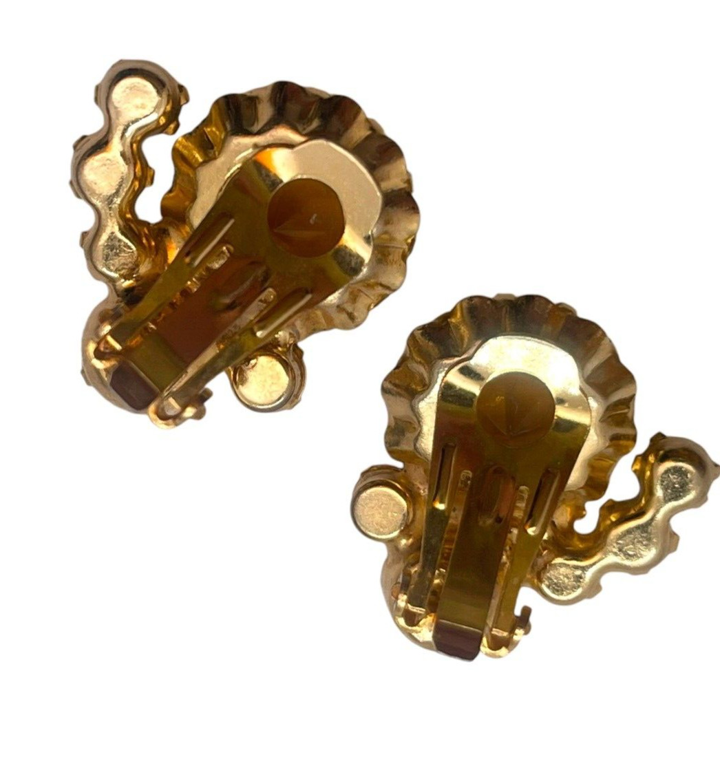 Spectacular Topaz, Orange & AB Rhinstone Juliana D&E Domed Brooch & Earring Set