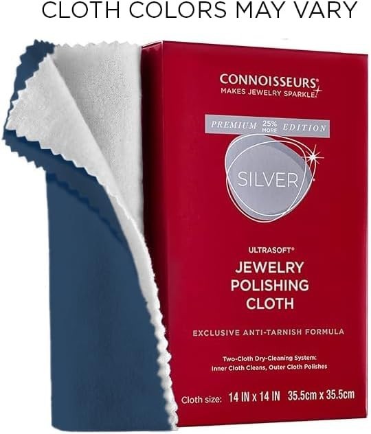 Luxury 14×14 Anti-Tarnish Polishing Cloth for Silver Jewelry – Ultrasoft Care