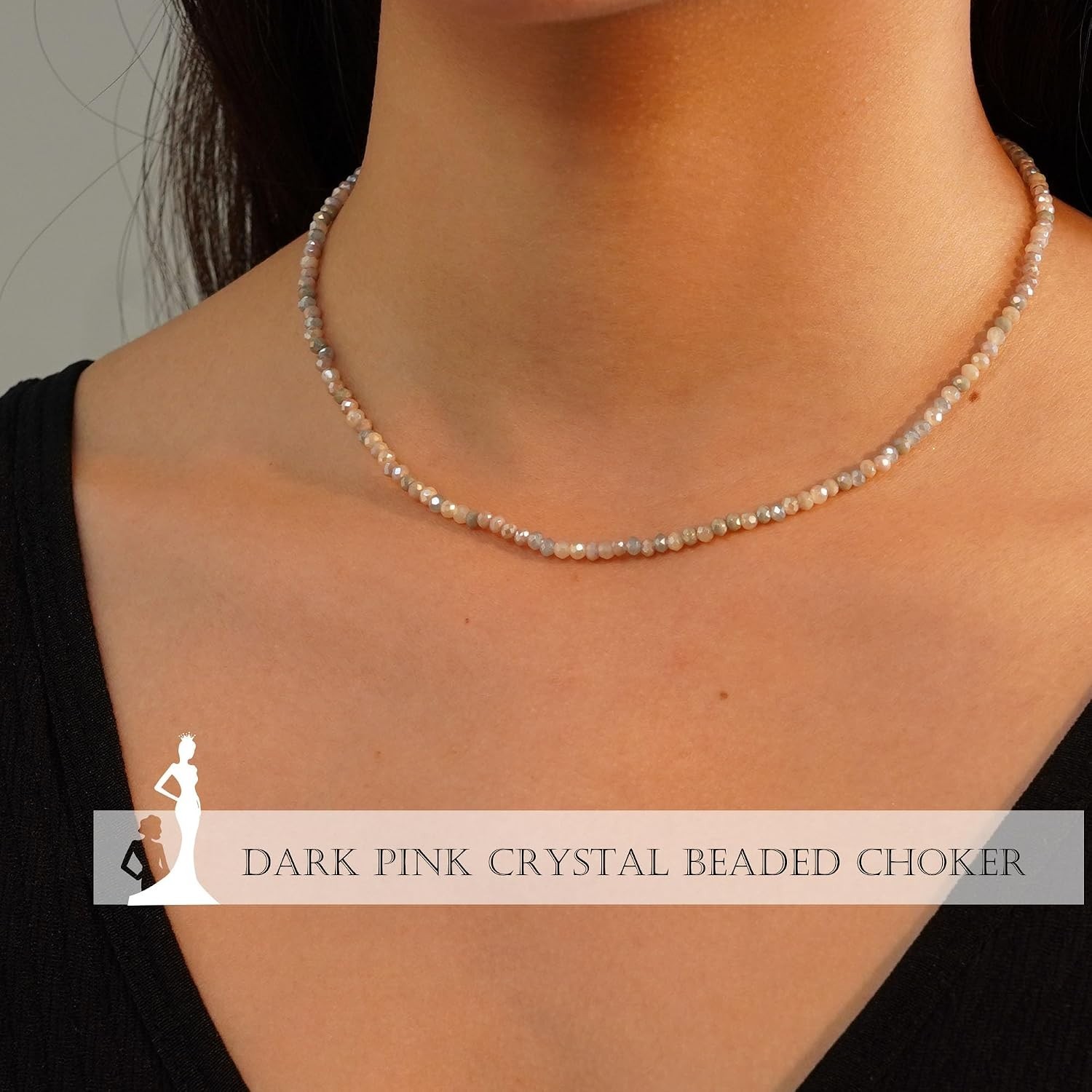 Handmade Colorful Crystal Beaded Choker Necklace – Dainty & Unique Jewelry