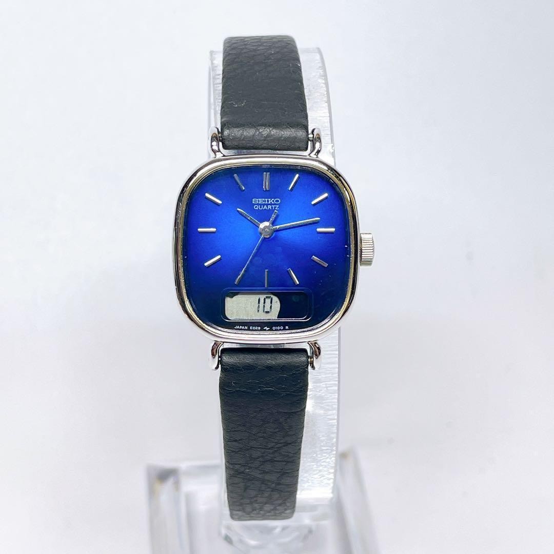 SEIKO Women’s Quartz Analog-Digital Watch, Blue, New Battery Included (Model