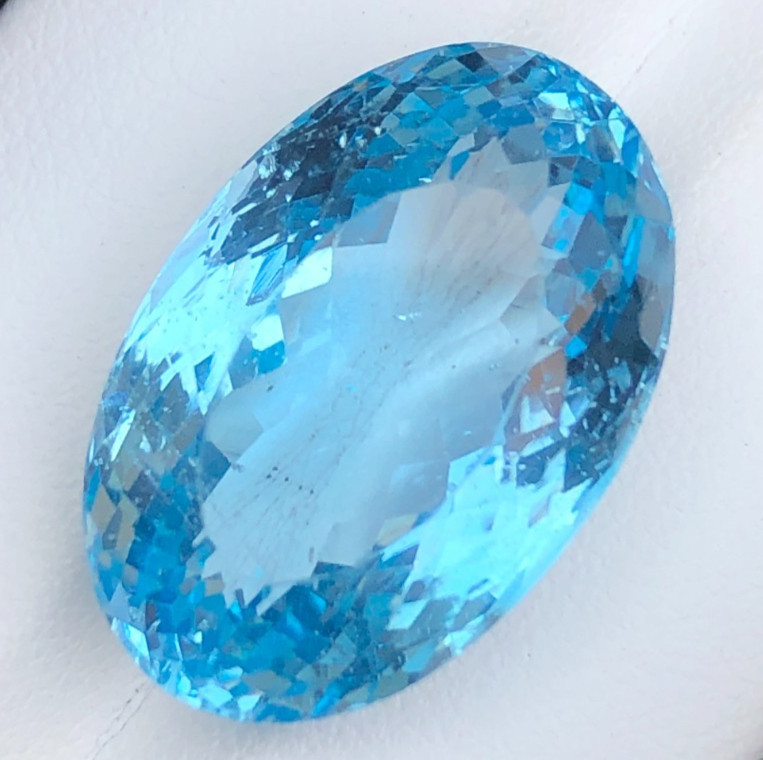 31 Carat Natural Swiss Blue Topaz Cut Stone From Africa