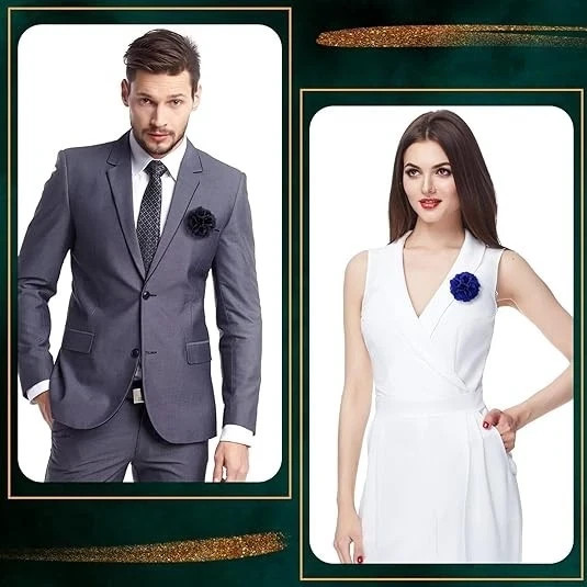 16 Pcs Lapel Flowers for Men Suits Flower Lapel Pins for Men Flower Brooch Pins