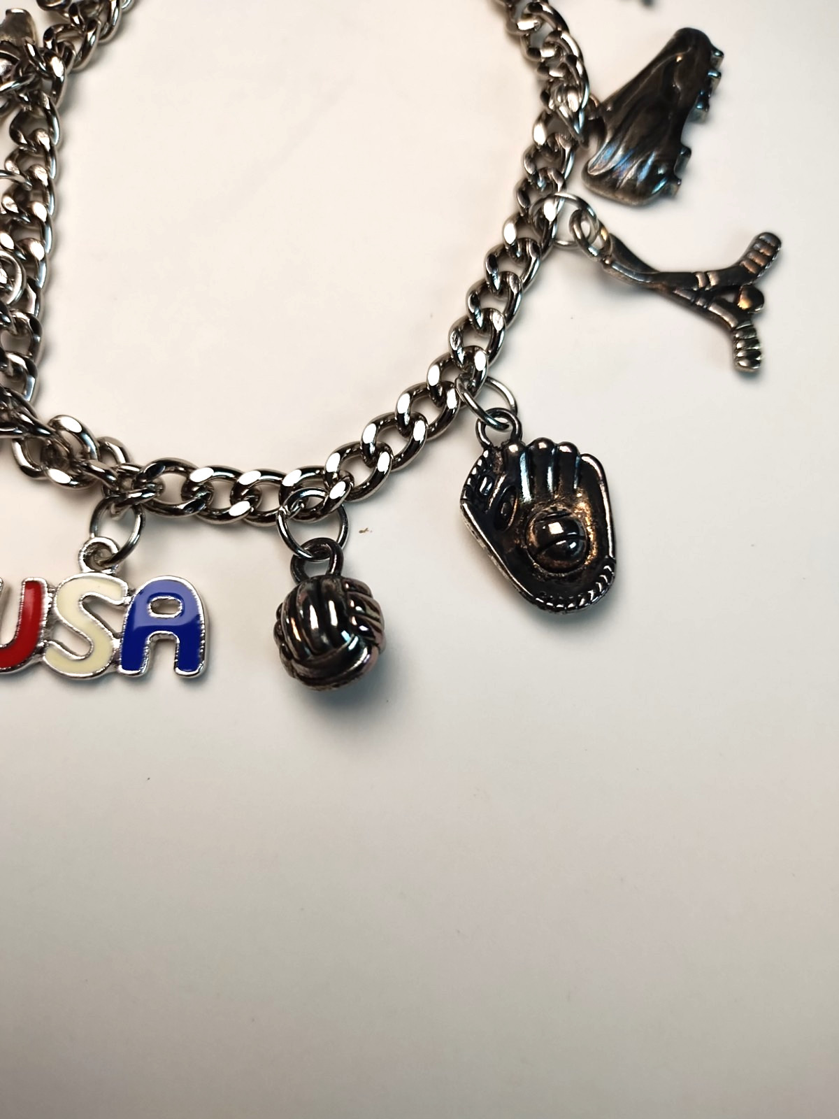 STRADA New Old Stock Sports Charm Bracelet Watch Golf Tennis Baseball Soccer