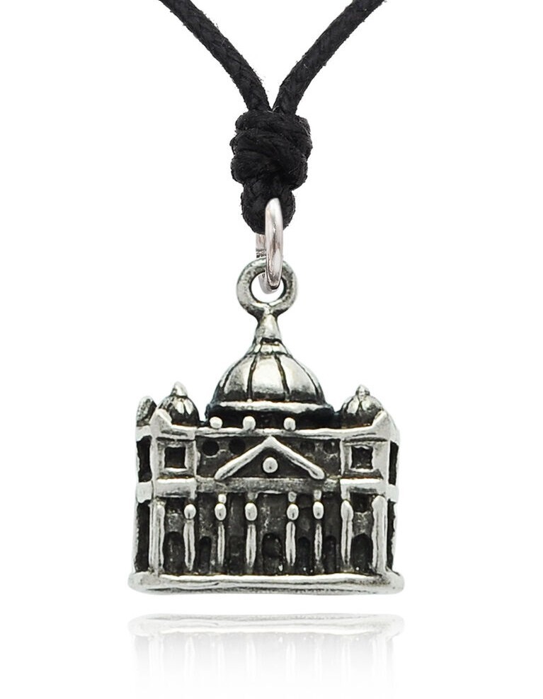 The Taj Mahal Silver Pewter Charm Necklace Pendant Jewelry