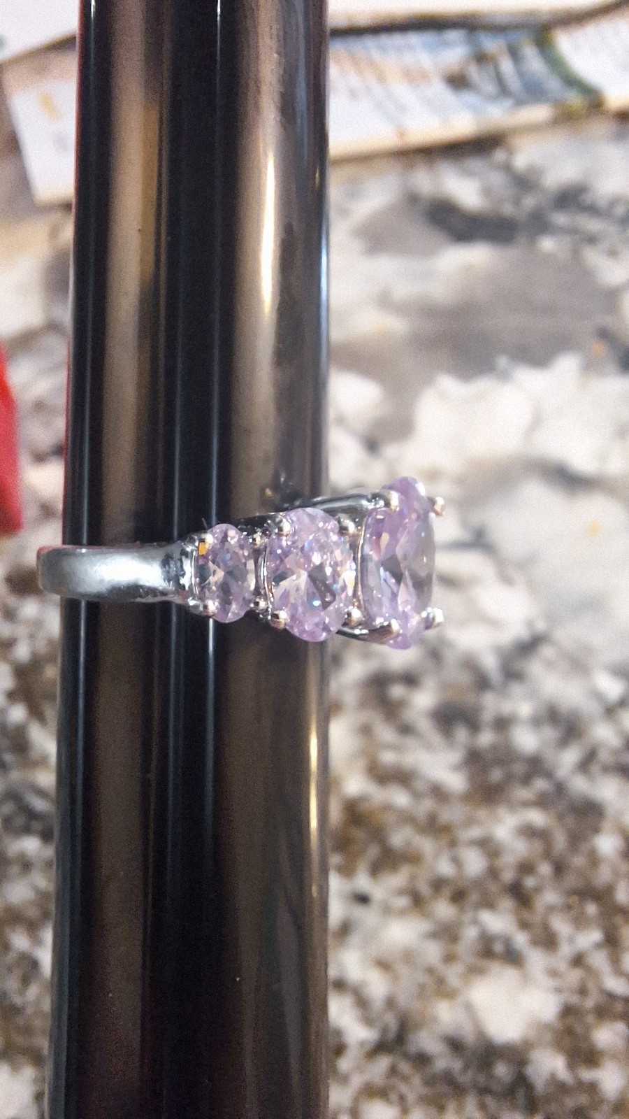 5 Stone Lavander Round Cut Fashion Jewelry Ring