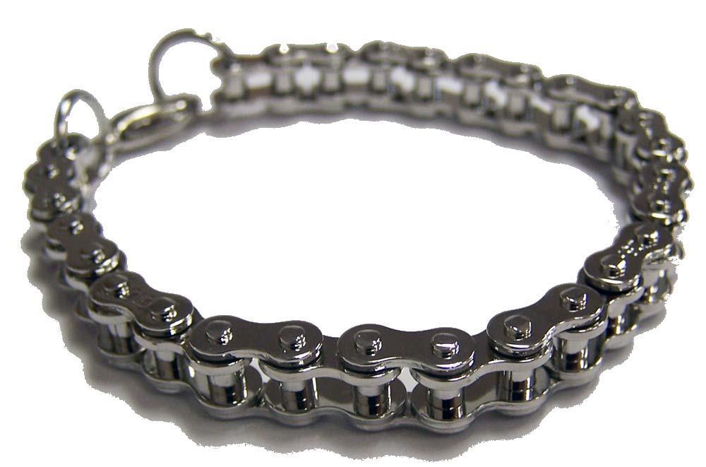 SMALL LINKS MOTORCYCE BIKE CHAIN BRACELET bikers jewelry 8 inch chrome JL229