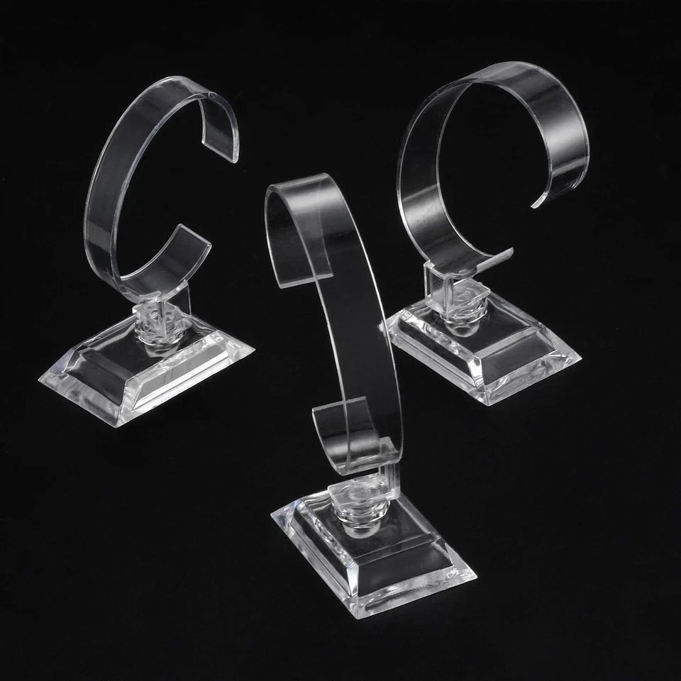 Clear Plastic Watch Display Stand Holder 4 inch 3.5 inch Watch Display Case