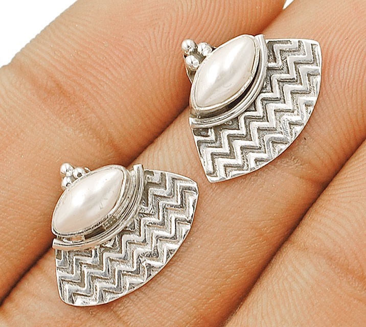 Natural Pearl 925 Solid Genuine Sterling Silver Earrings Jewelry @B13-9