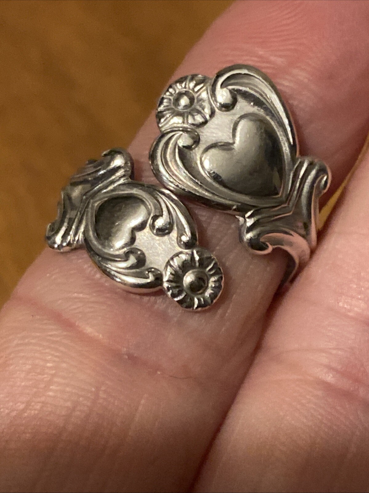 Avon Treasured Heart Sterling Silver Spoon Ring Valentine’s Wrap 925 Size Varies