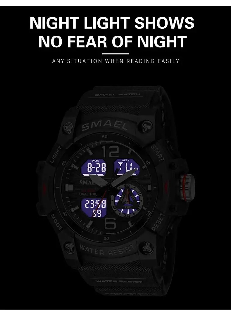 Military Tactical Waterproof Digital Sports Watch LED Backlight TAC Wristwatch