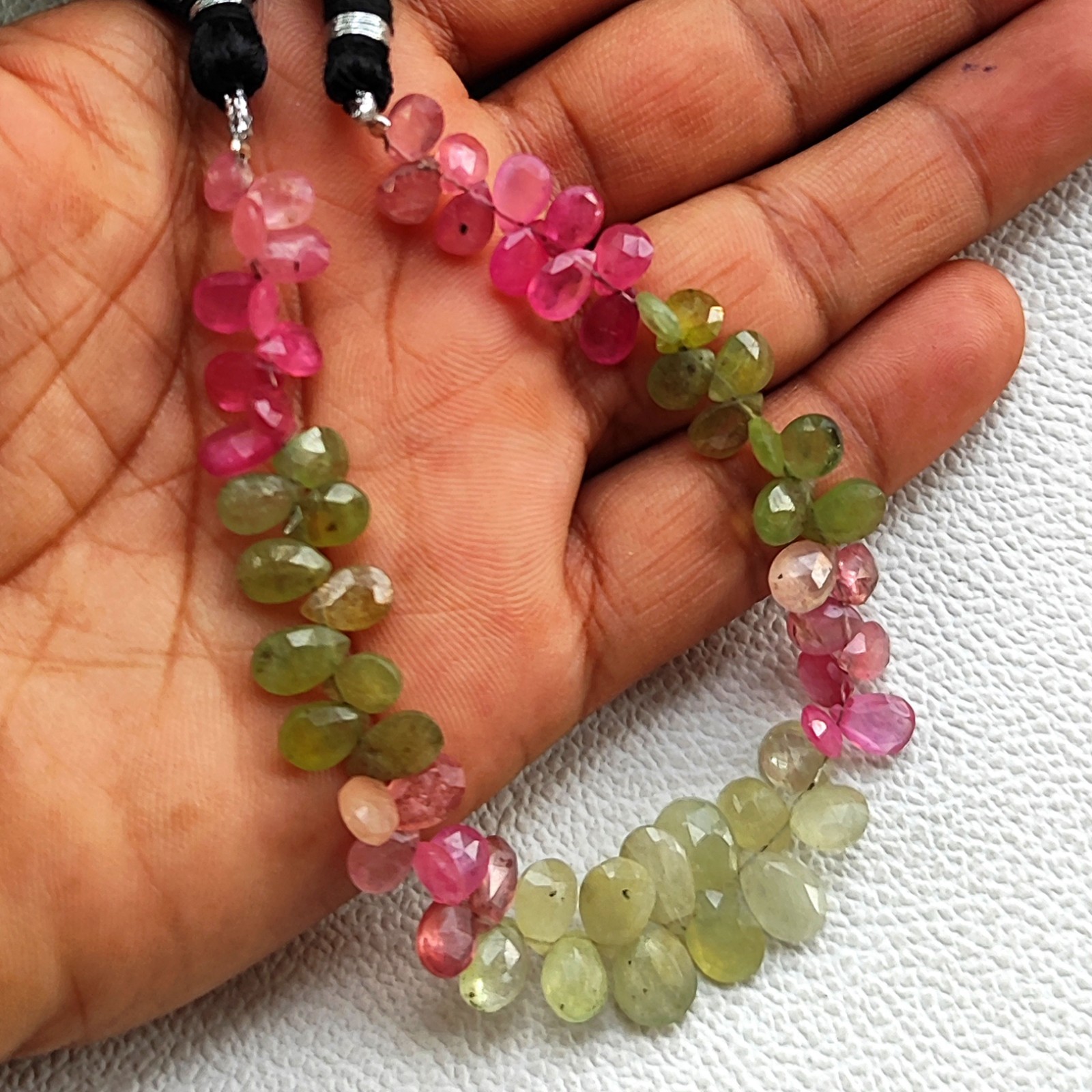 Natural Multicolor Sapphire Pear Faceted Beads 7″ Strand 7×5-10x7mm Sri Lanka