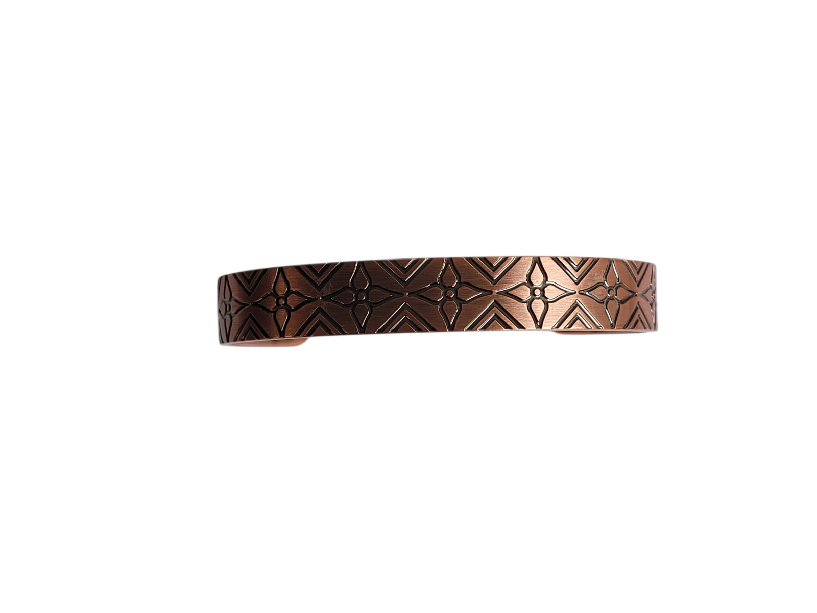 Artisan Pure Solid Copper Magnetic Bracelet Arthritis Therapy Cuff Geometric III