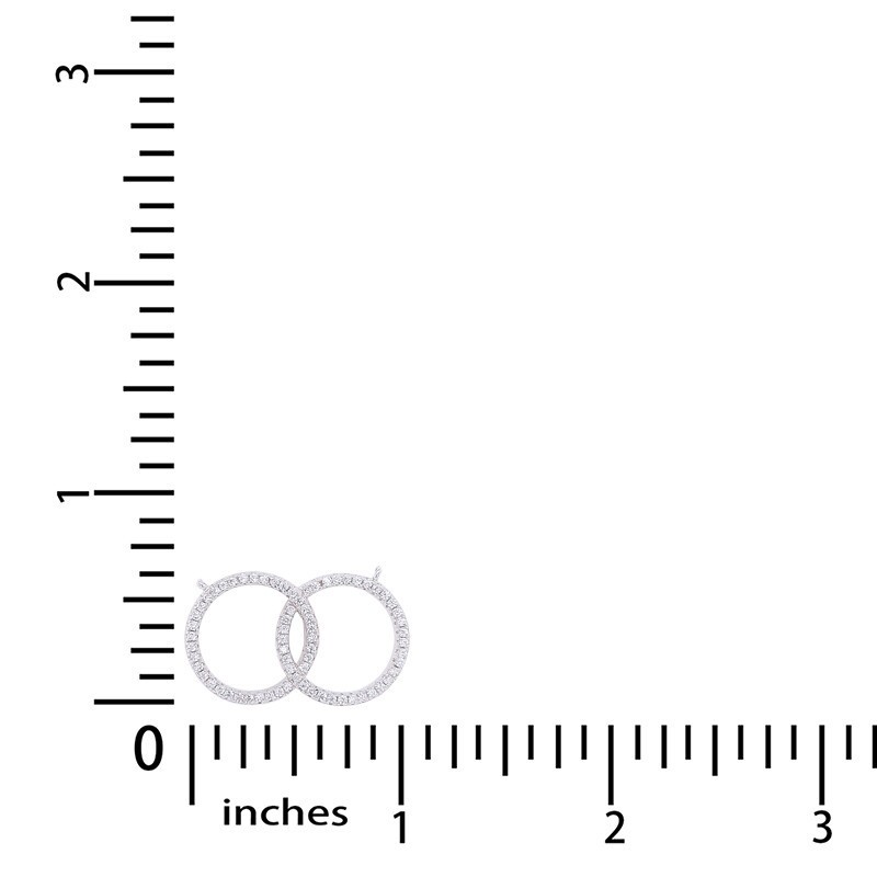 Interlocking Circle Necklace 14k White Gold Plated Silver Cubic Zirconia