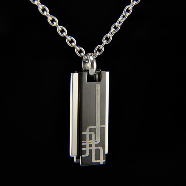 Clearance! Men Titanium Stainless Steel 3 Bar Blue /Black Pendant Necklace