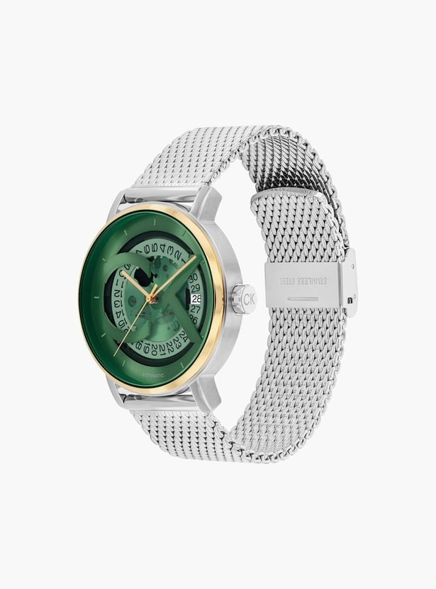 Calvin Klein Men’s Iconic Automatic Silver Stainless Steel Mesh Watch 40mm