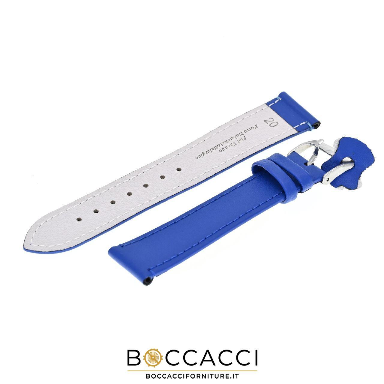 DILOY 12mm Blue Smooth Unpadded Leather Strap (NEW)