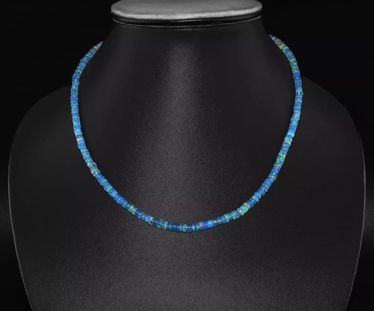 16 inch Natura Ethiopian Opal Beaded Necklace Opal Beads necklace 3-5MM Opal