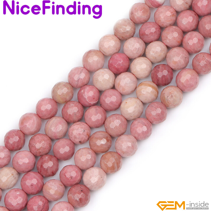 Natural Smooth Faceted Rhodonite Stone Beads For Jewelry Making 6,8,10,12,14mm