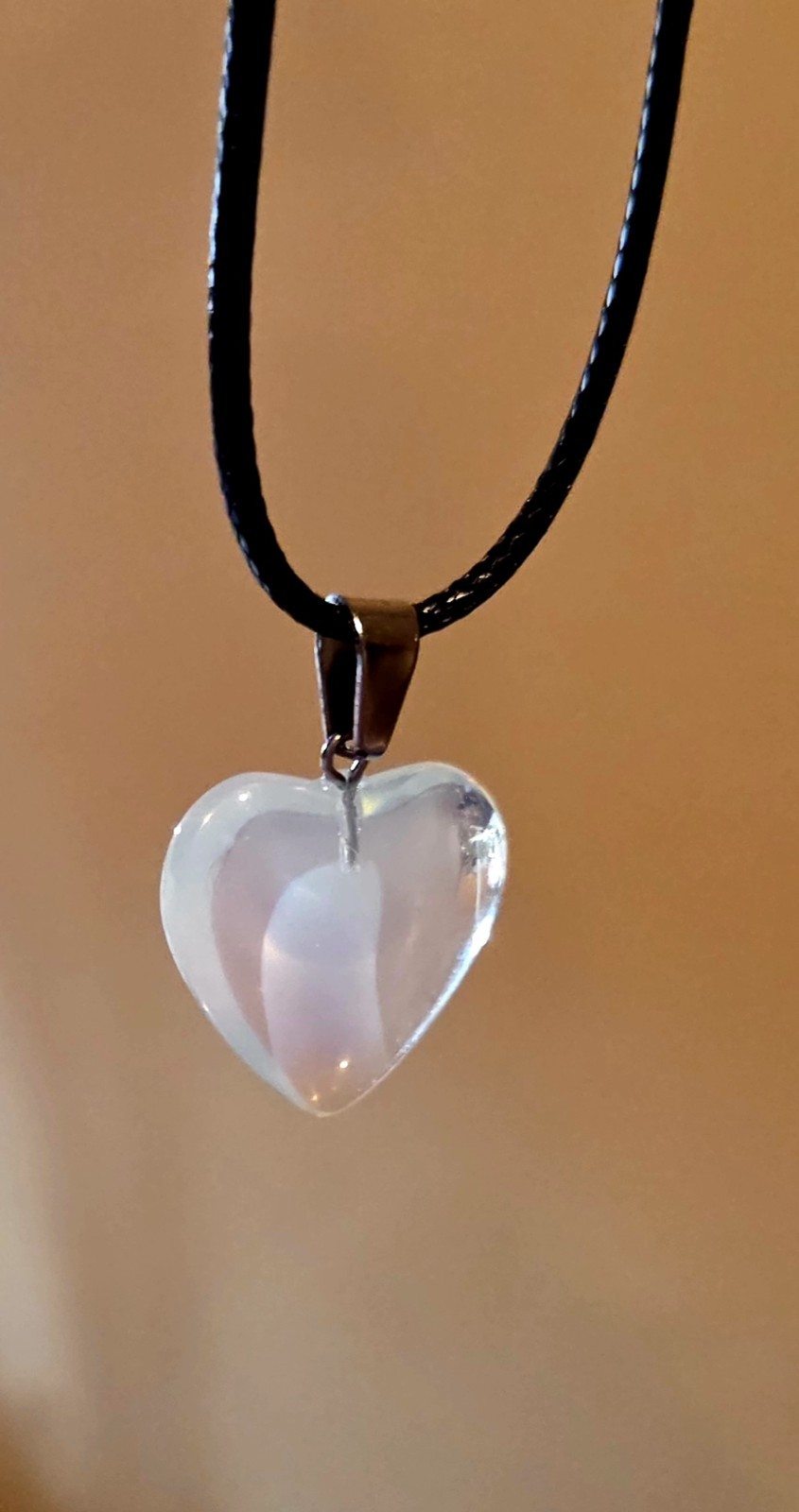 White/Clear Crystal Heart Shaped Pendant Necklace Gift