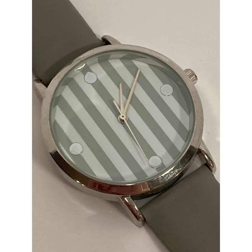 Vintage MSPCI Grey and White Striped Watch Numberless